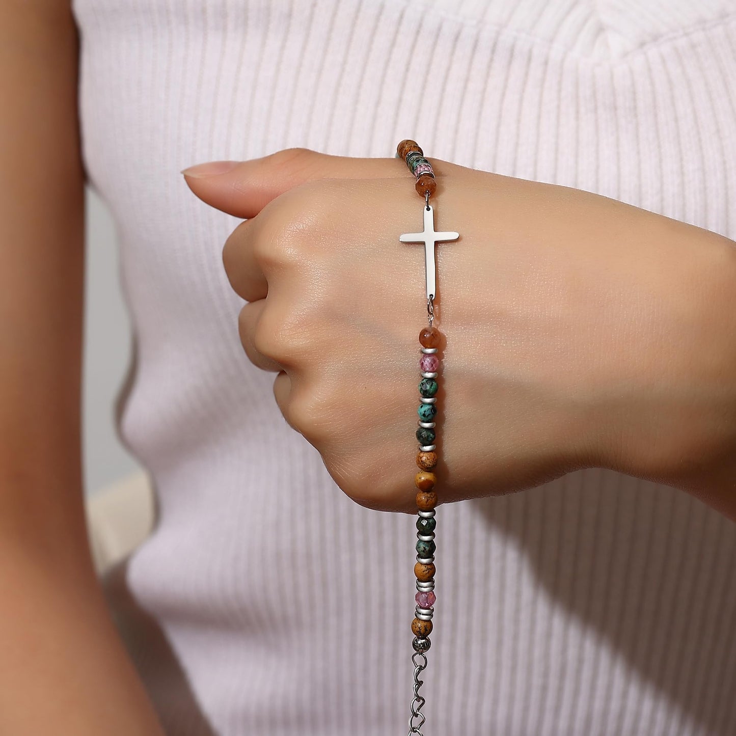 TONY & SANDY Christian Cross Bracelet for Women, Graduation Gifts for Teens Kids Girls, Confirmation Baptism Gifts, Unique Gift for Friends Daughter Mom Sister in Christ Birthday Christmas