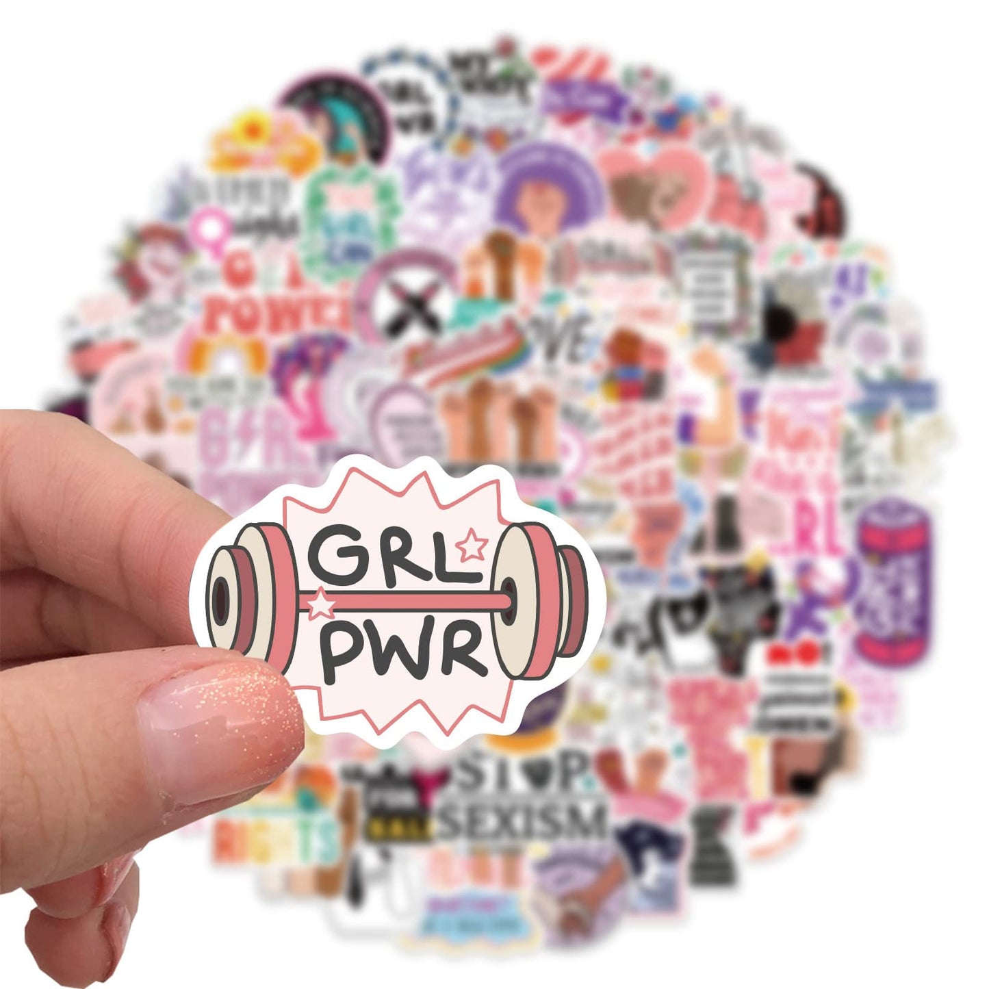 100Pcs Inspirational Feminist Stickers Pack,Girl Power Rights Feminism Colorful Vinyl Sticker,Laptop Water Bottle Phone Skateboard Stickers Decals for Women Ladies Girls