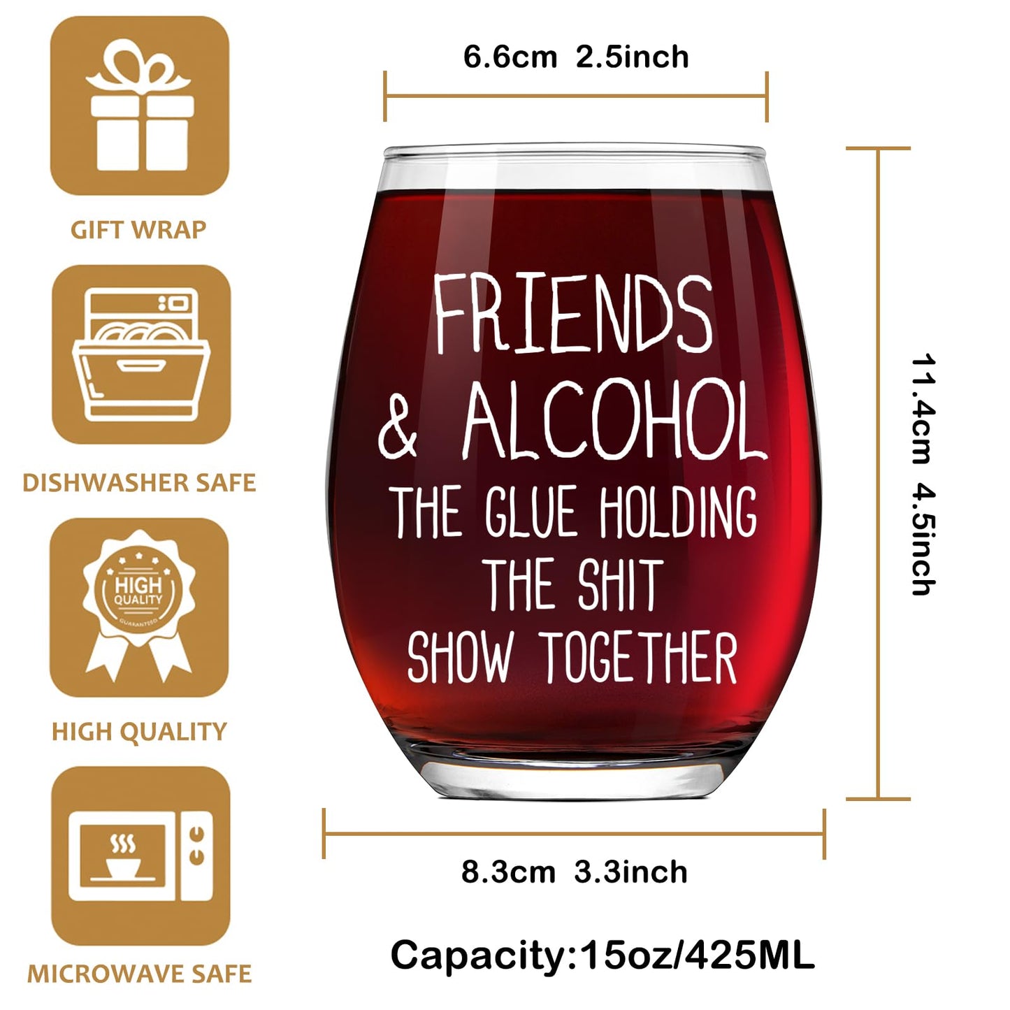 Friends & Alcohol The Glue Holding This Shit Show Together, Party Decoration Christmas Sarcastic Gifts For Best Friends, Funny BFF Coworker Sisters Birthday Idea -42
