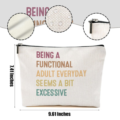 Funny Gifts Gag Gifts Makeup Bag Novelty Gifts Sarcastic Cosmetic Bag Humor Joke Travel Toiletry Bag Christmas Birthday Funny Gift for Women Best Friend Bestie Coworkers Boss Bestie
