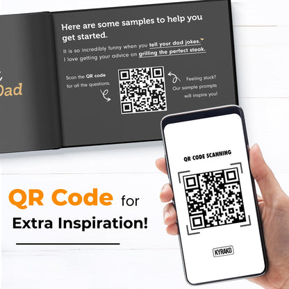 KYRAKO Fathers Day Gift for Dad from Daughter, Son, Kids - What I Love about Dad Book, Fill-in-the-Blank Book for Dad: Fun Prompt Notebook to Share Memories, Thoughtful Birthday Present & Keepsake