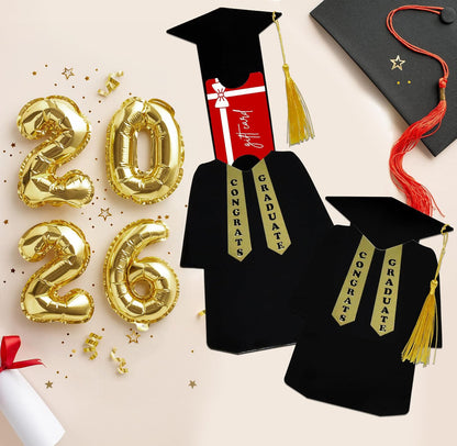 6 Pcs Graduation Gift Card Holder Graduate Shaped with Tassel Grad Gifts Cards Holders Funny Gift Class Party Supplies Ideas for High School College