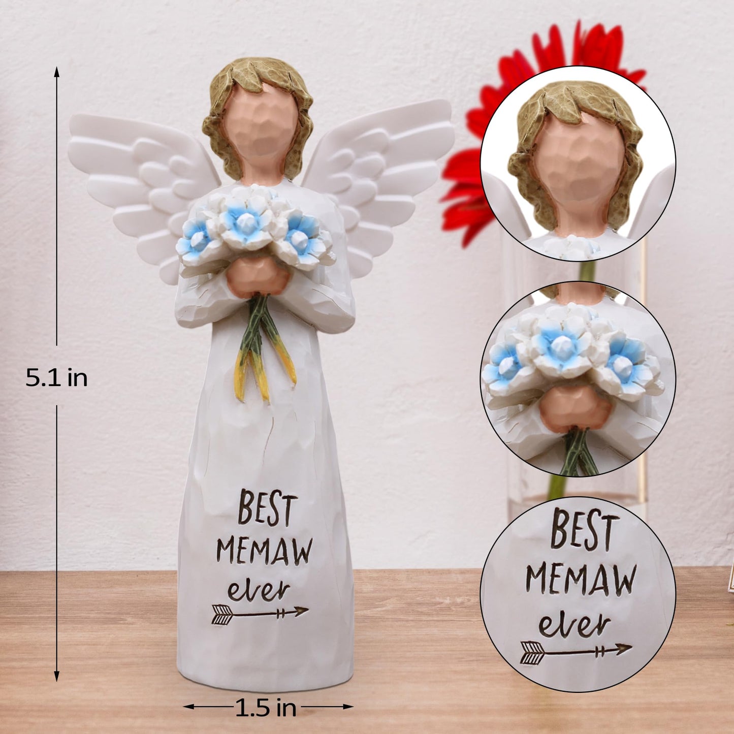 AUKEST Memaw Gifts for Grandma, Gifts for Memaw Birthday Christmas, Sculpted Hand-Painted Figure