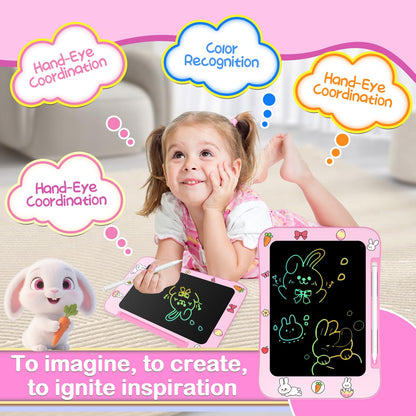 Easter Basket Stuffer Genialba LCD Writing Tablet for Kids, Colorful Screen Drawing Board for 3-7 Year Old Boys & Girls - Educational Toys Easter Gifts for Kids (Rabbit)