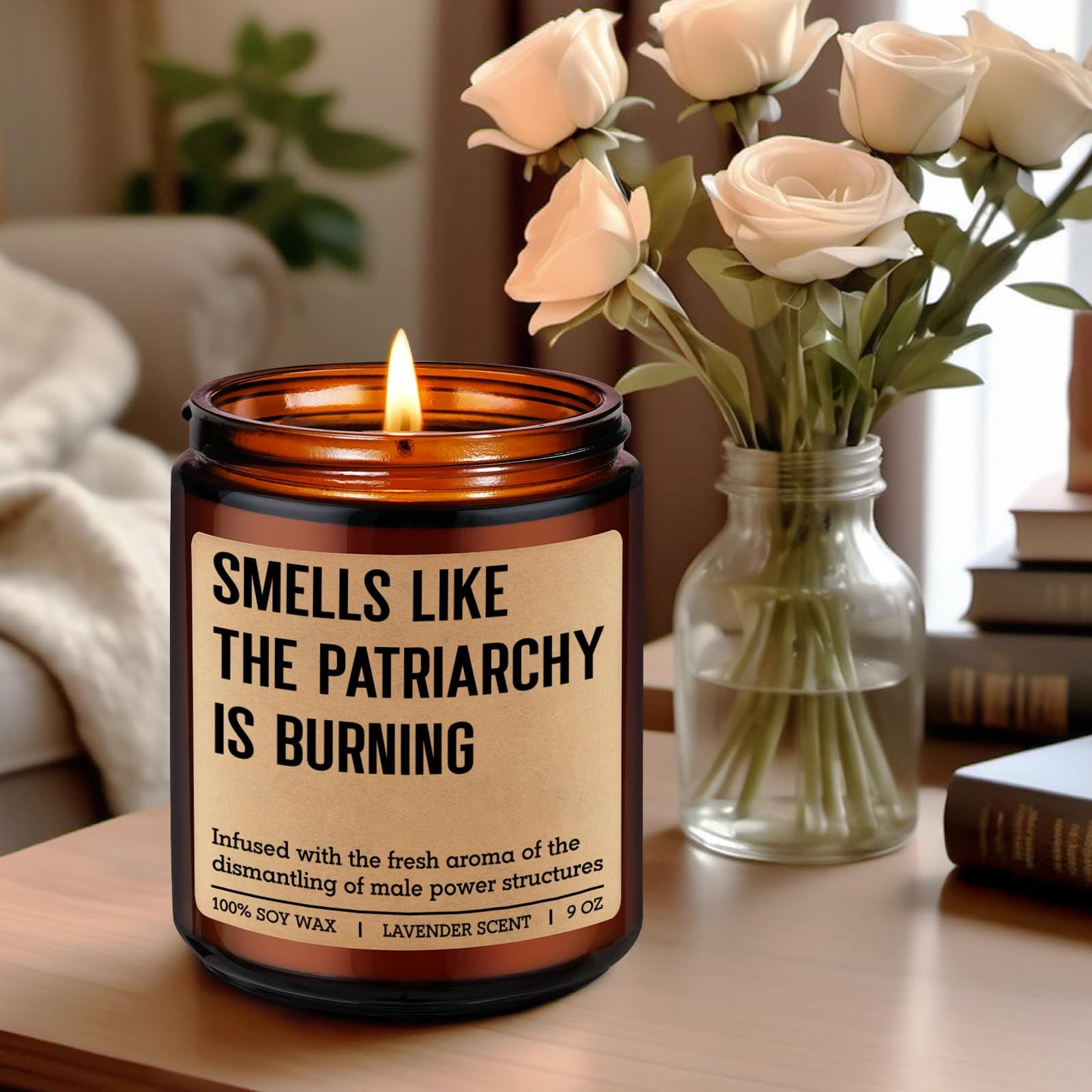 Miracu Anti-Patriarchy Candle, Feminist Gifts Women, Empowerment, Breakup, Mothers Day Birthday Liberal Gifts for Feminists Activists Lesbian Woman Her, Equal Womens Rights, Feminism Girl Power Decor