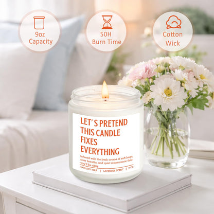 Miracu Scented Candles, Stress Relief Gifts for Women Men, Funny Relaxation, Emotional Support, Comfort, Destress, Anxiety, Relaxing Ideas, Birthday, Mothers Day, Self Care Gifts for Friend Coworker