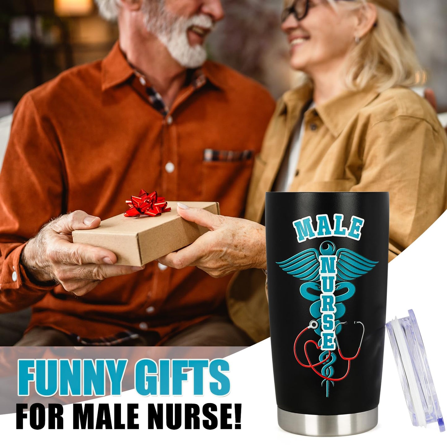 Male Nurse Gifts - Nurse Week Gifts for Men - Nurses Practitioner Christmas, Graduation, Birthday, Appreciation Gift for Nurses Boyfriend Husband Dad - 20 oz Insulated Tumbler Gift for Murse