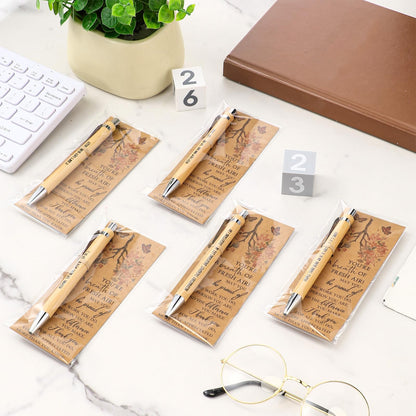 Gersoniel 20 Sets Respiratory Therapist Gifts Bulk Nurse Week Gifts Retractable Bamboo Ballpoints with Appreciation Bookmark Card Thank You Pen for Rt Nurse Nursing Doctor Graduation Staff Office