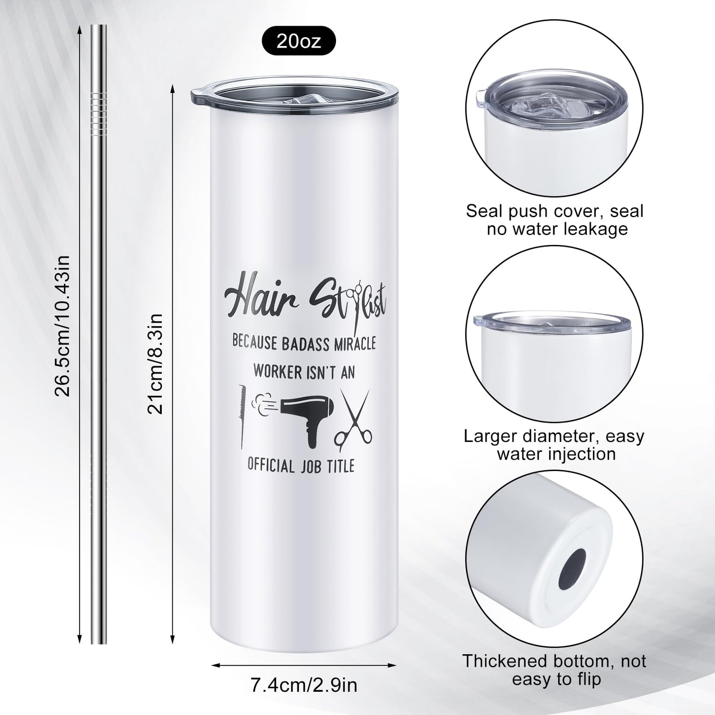 Sieral 3 Pcs Beauty School Graduation Gifts Best Hair Stylist Gift for Women Including Insulated Tumbler with Lid Stainless Steel Mug for Hairdresser Appreciation Gifts
