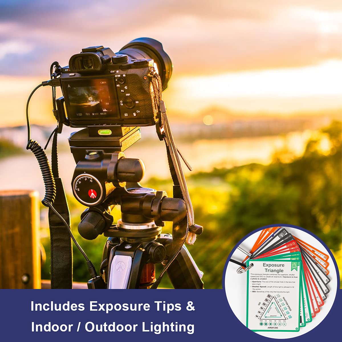 DSLR Cheat Sheet Photography Accessories Camera Accessories for Canon Nikon Sony Photography Gifts for Photographer Quick Reference Cards Guides Tips Settings Exposure Modes Composition And More 4×3in