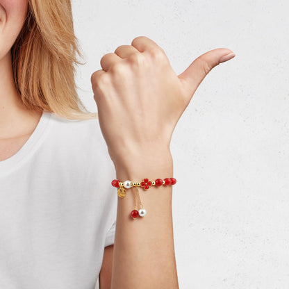 Sereney Lucky Bracelets for Women as Healing Crystal Protection Bracelets, Cat Aquamarine Bracelet for Girls as Cat Gifts, Red Agate Bead Bracelet for Protection as Feng Shui Gifts