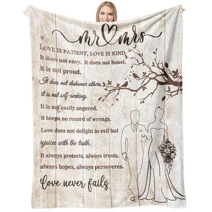 Wedding Gifts for Couples 2026 Soft Blanket, Bridal Shower Gifts for Bride to Be, Anniversary Mr and Mrs Gifts, Wedding Gifts for Newlyweds Wedding Throw Blanket 60 * 50