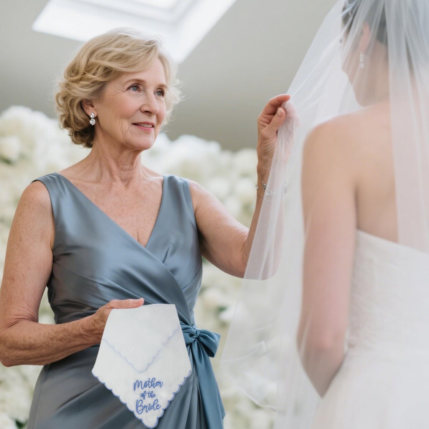 Lamyba Mother of the Bride/Groom/Law Gifts Wedding Handkerchief Something Blue