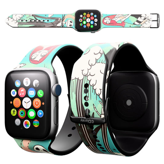 Disney Tim Burton’s The Nightmare Before Christmas Wristband For Apple Watch Band Series 9/8/7/6/5/4/3/2/1/SE 38MM, 40MM, 41MM | Jack Skellington Gifts for Women and Men