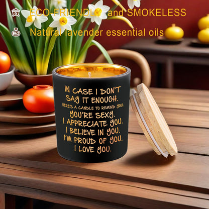 BFJLIFE Candles Gifts for Him Men Romantic Unique Fathers Day Christmas Anniversary Birthday Gifts for Husband Boyfriend Him Men Stocking Stuffers Novelty Lavender Scented Soy Candle