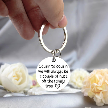 Cousin Gifts for Women Men Best Cousin Keychain Funny Gifts for Cousins Sister Brother Birthday Valentines Day Thanksgiving Christmas Gift for Cousins Sister Gift for Her