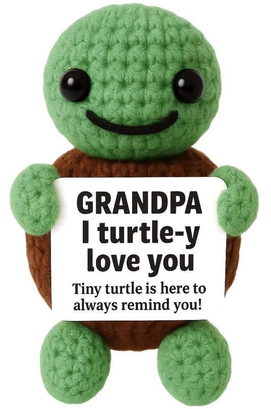 Fathers day Gift for Grandpa, Mini Funny Turtle, Christmas Grandpa Gifts from Granddaughter Grandson, Funny Grandpa Birthday Gift