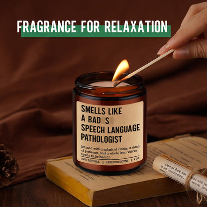 GSPY Candle, Speech Language Pathologist Gifts, SLP Gifts - Therapy Appreciation Present for Speech Therapist, Pathologist, Teacher - Mothers Day, Birthday, Graduation Ideas for SLP Student, Women