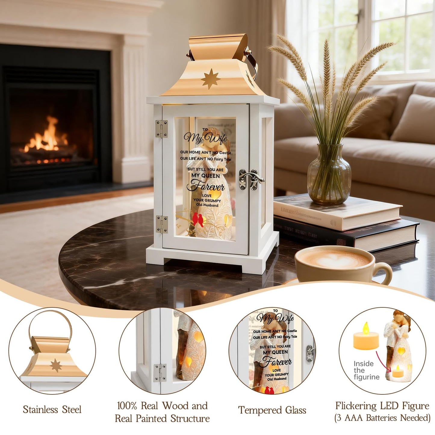Gift for Wife, Best Mother's Day Valentines Day Anniversary Birthday Gifts Lantern for Wife Christmas