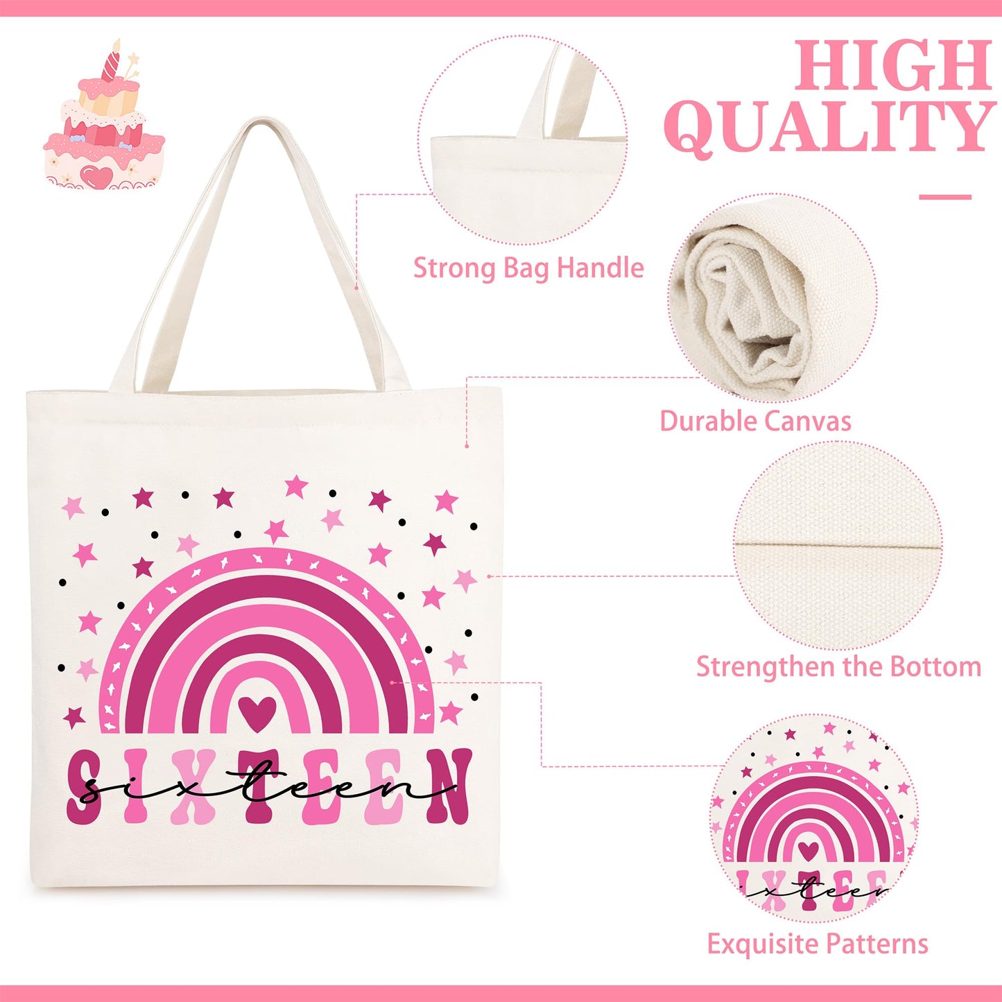 Sweet 16 Gifts for Girls, 16th Birthday Gifts for Teen Girls, 16th Birthday Decorations Basket of 6