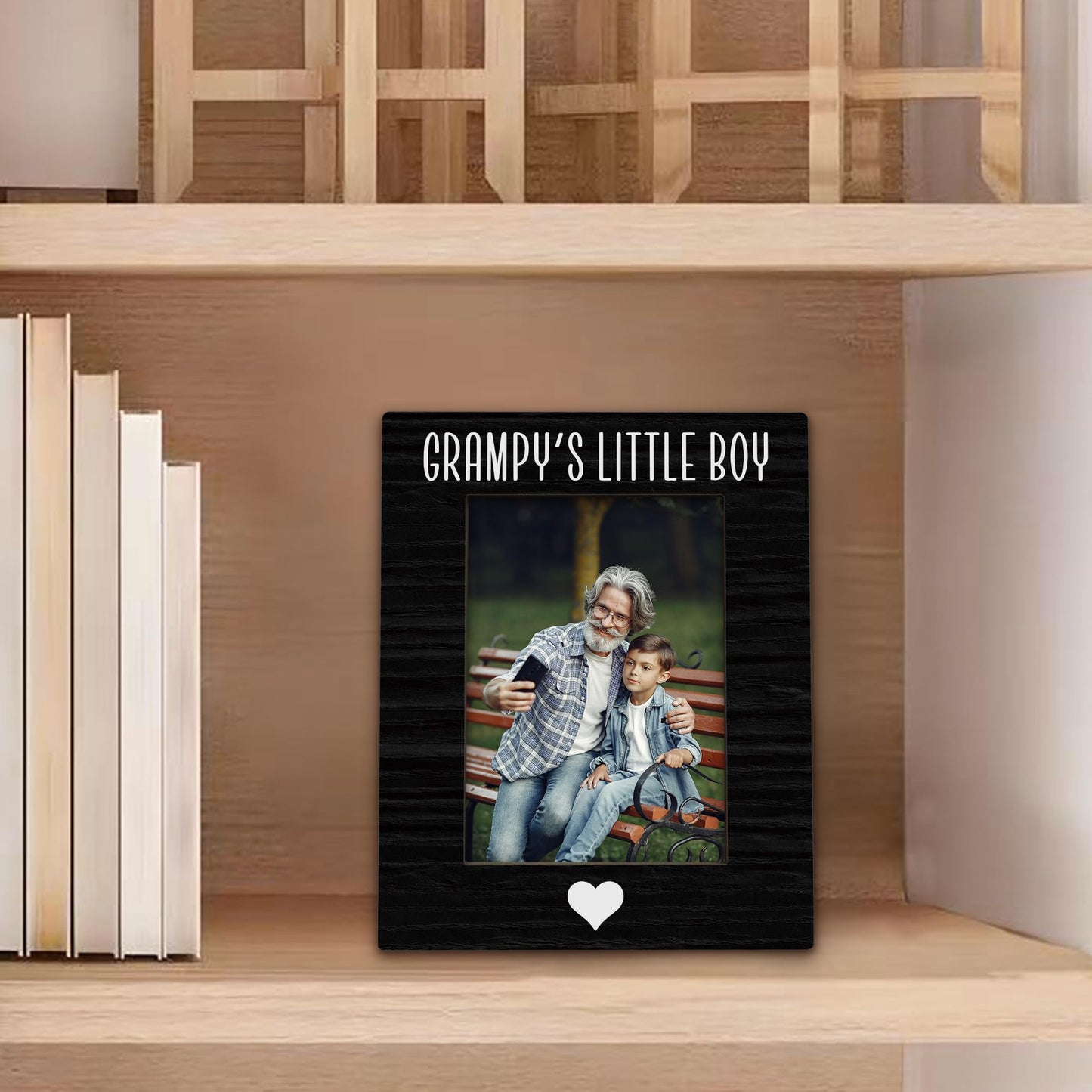 Grampy Gifts Picture Frame 5x7, Grampy Grandpa Photo Frame, Christmas Birthday Gifts for Grampys from Grandson, Grampy's Little Boy Wooden Picture Photo Frames for Desk Home Room Decor