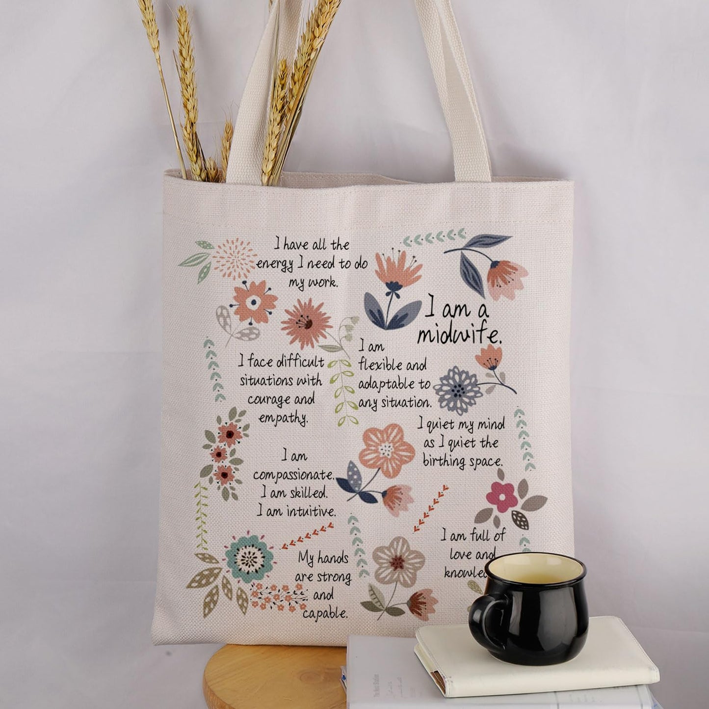 MAOFAED Midwife Canvas Tote Bag For OB Nurse, Obstetrician, Gynecologist Thank You Gift