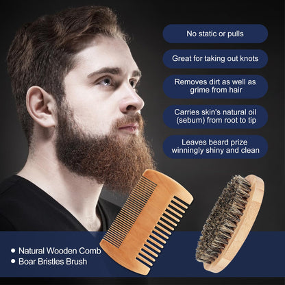 Gifts for Men, Beard Kit for Men's Daily Grooming & Care, Moisturize & Soften Facial Hair, Men's Self Care Set w/Beard Oil, Dad Day Gifts Fathers Day, Birthday Gifts for Husband Boyfriend Dad Son
