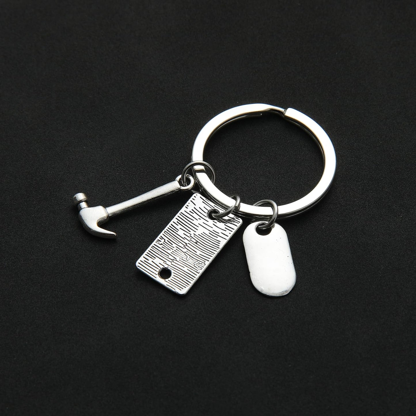 PHAETON 20PCS Toolbox Pendant Keychain Hammer & Ruler Charm Keychain with Thank You Tag for Dad, Father’s Day Birthday Gifts Builders, Construction Team, Handyman Appreciation Keyring