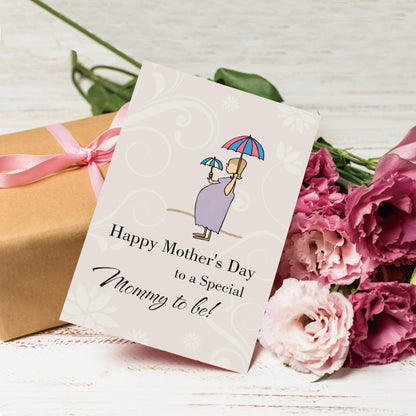Mommy To Be Mother's Day Card, Pregnant Mom Mothers Gifts, First Mothers Day Cards for Wife, Pregnancy Announcement Card, New Mom Gifts