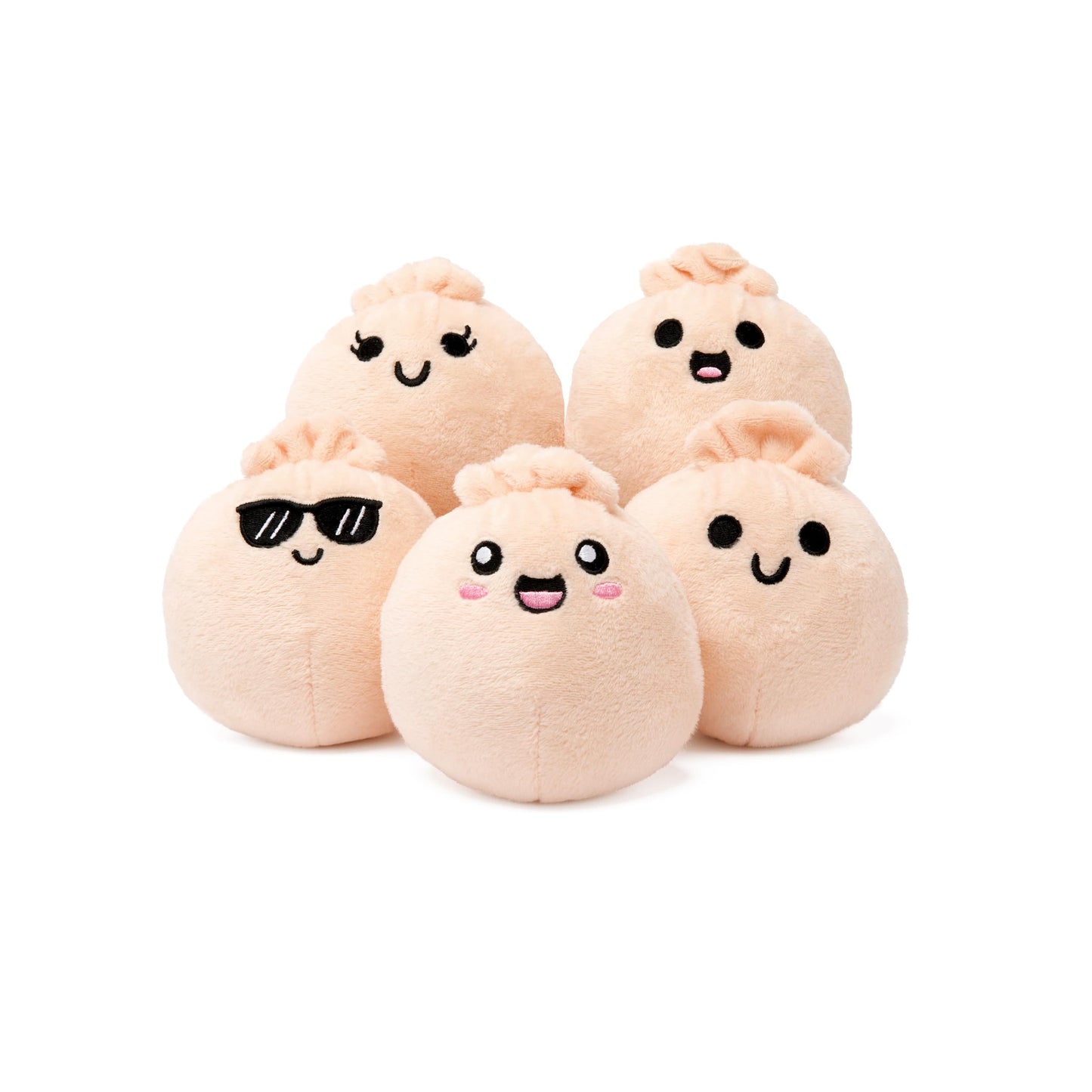 Emotional Support Dumplings by Relatable, Cuddly Stuffed Animals and Toys, Squishy Toys and Plushies, Great Gift Ideas for Loved Ones of All Ages, Includes 5 Plushies with Carrying Basket
