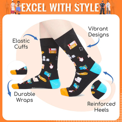 HAPPYPOP Funny Appreciation Gifts - Socks for Cook Baker Coder Cop, Birthday Gift Idea for Women Men