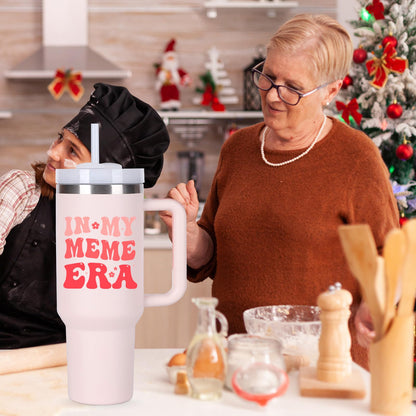 momocici Meme Gifts Ideas for Grandma.40 oz In My Meme Era Tumbler with Handle.Meme's Cup Tumblers Gift.40 oz Birthday Christmas Mothers Day Cups Tumbler Gifts for Grandma.