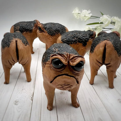 Weird Queer Grumpy Frog Statue Ugly Angry Toad Statue Outdoor Garden Plant Decorations for Pots Novelty Home Office Desktop Decor Sculpture Unique Wierd Gift