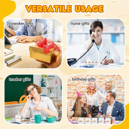 Gejoy 50 Sets Positive Mini Figurines Gifts Miniature Emotional Mini Rubber Toy with Positive Card Gift Bags Inspirational Birthday Gifts for Coworkers Employees (Potato)