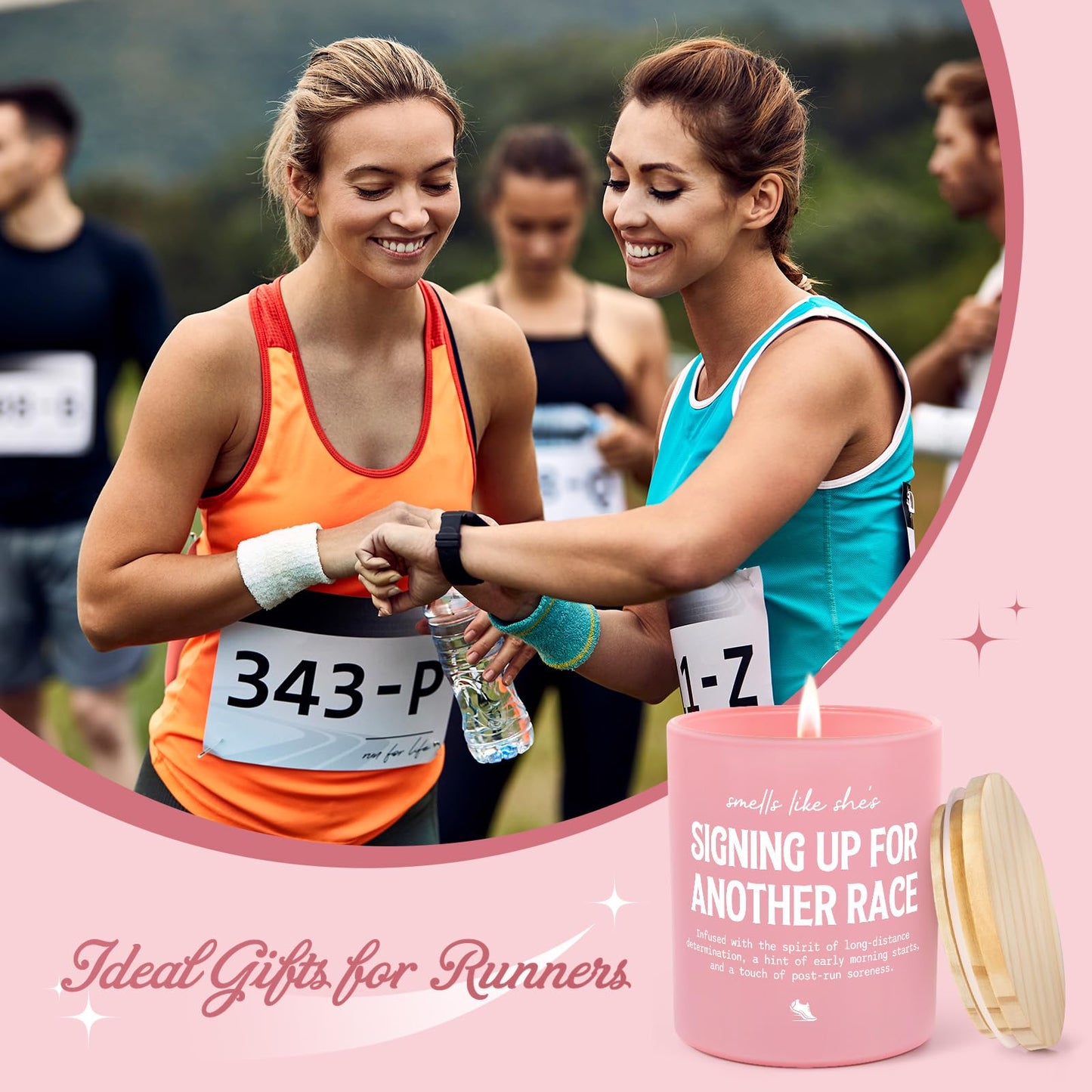 Gifts for Runners Women, Funny Marathon Essentials Candle 10Oz, Cross Country, Half Marathon, Track and Field Runner Gifts, Running Accessories for Women Friends, Soy Wax Scented Candle