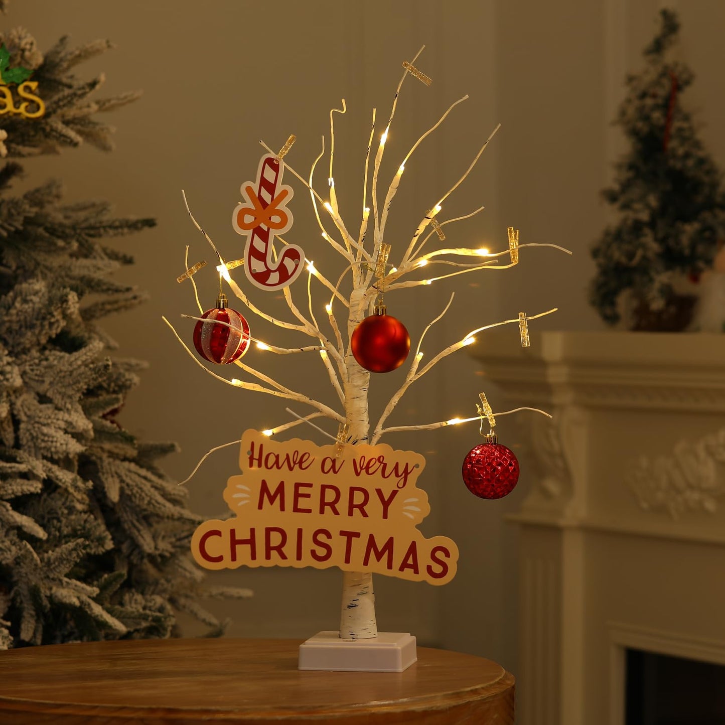 Money Tree Gift Card Holder , 24 LED Warm White Lights USB and Battery Powered, with Clips and Greeting Cards, Gift Holder Decor for Cash Photo Mother's Day Graduation Gifts