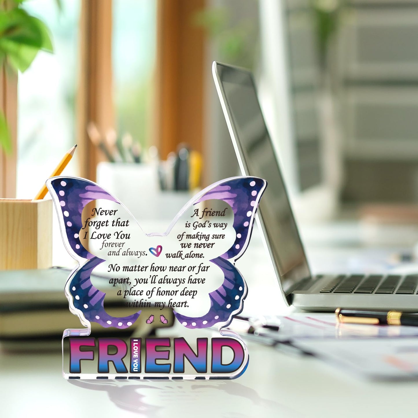 Friendship Gifts for Women, Best Friend Birthday Gifts for Women, Butterfly Gift for Friends BFF Bestie Bestfriend, Small Gifts for Female Friend Ideas, Friends Decorative Signs Plaques