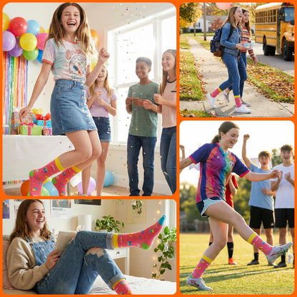 Zmart Birthday Gifts for Teen Girls - Pink Birthday Socks for 13-19 Year Old Girls