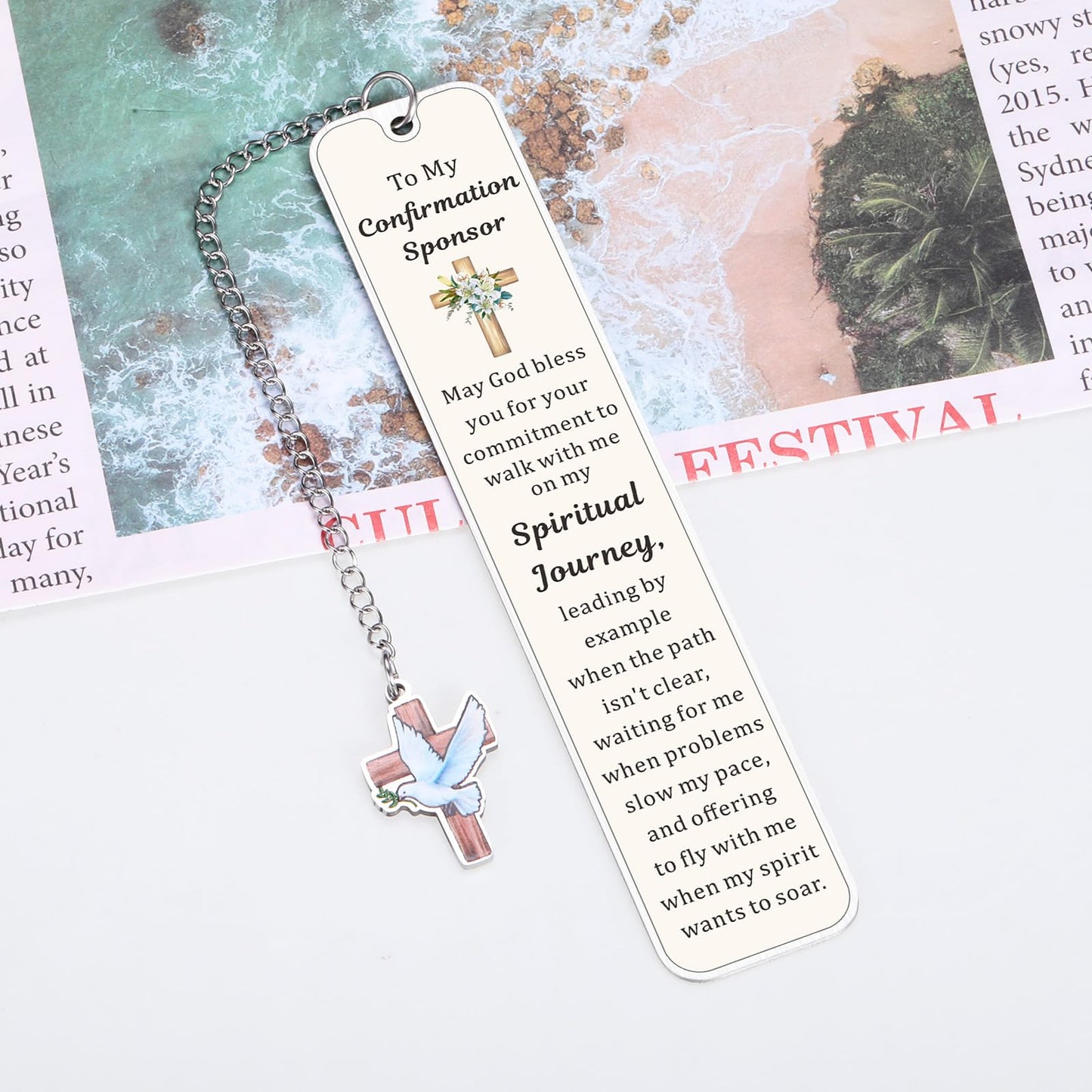 Confirmation Sponsor Gifts for Women Men, Christian Catholic Confirmation Sponsor Gifts Bookmark, Thank You Bookmark Gift for Sponsors Godfather Godmother, Sponsors Appreciation Gift from Candidate