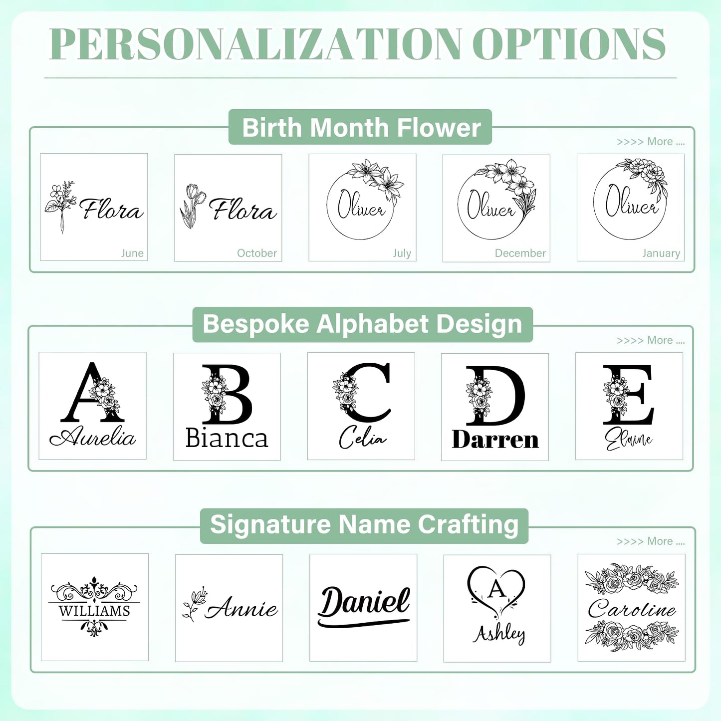 Personalized Makeup Bag for Women, Custom Travel Cosmetic Bag with Initial and Name, PU Leather, Water-Resistant, Open Flat Toiletry Bag for Bridesmaid Wedding Gift/Mothers Day Gifts (Green)