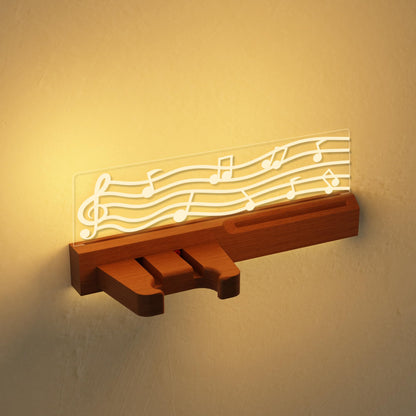 CoolGift Mart Guitar Wall Mount Stand with LED Lights - Solid Wood & Acrylic USB-Powered Guitar Accessories - Gift for Men, Guitar Players, Music Lovers (for Acoustic, Electric Bass, Ukulele)
