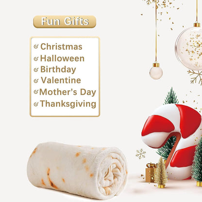 Burrito Baby Blanket, Tortilla Swaddle Blanket, Taco Blanket for Newborn Toddler, 285 GSM Soft Flannel Wearable Wrap Funny Gifts for Baby Shower & First Christmas Boy Girl 0-3 6 9 Months