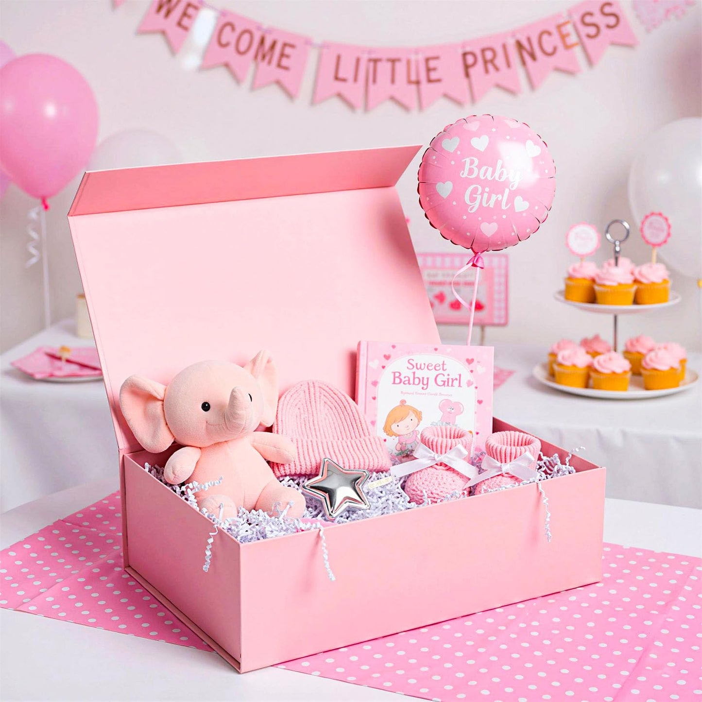 VGOODALL Pink Gift Box, 13x9x4 Inches Gift Boxes for Presents With Lids and Magnetic Closure Collapsible for Mother's Day, Bridesmaid Proposal, Weddings, Anniversary Present