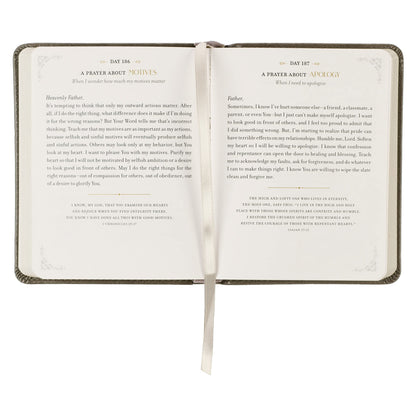 Daily Prayers for Graduates One Minute Devotions, Gray Faux Leather Flexcover