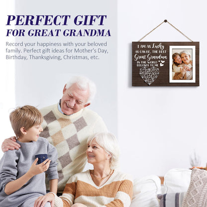 Great Grandma Mothers Day Gifts Picture Frame, Birthday Gifts for Great Grandma from Grandchildren, Best Great-Grandmother Gift Photo Frame Great-Grandmother Christmas Thanksgiving Gift - 4x6 Photo