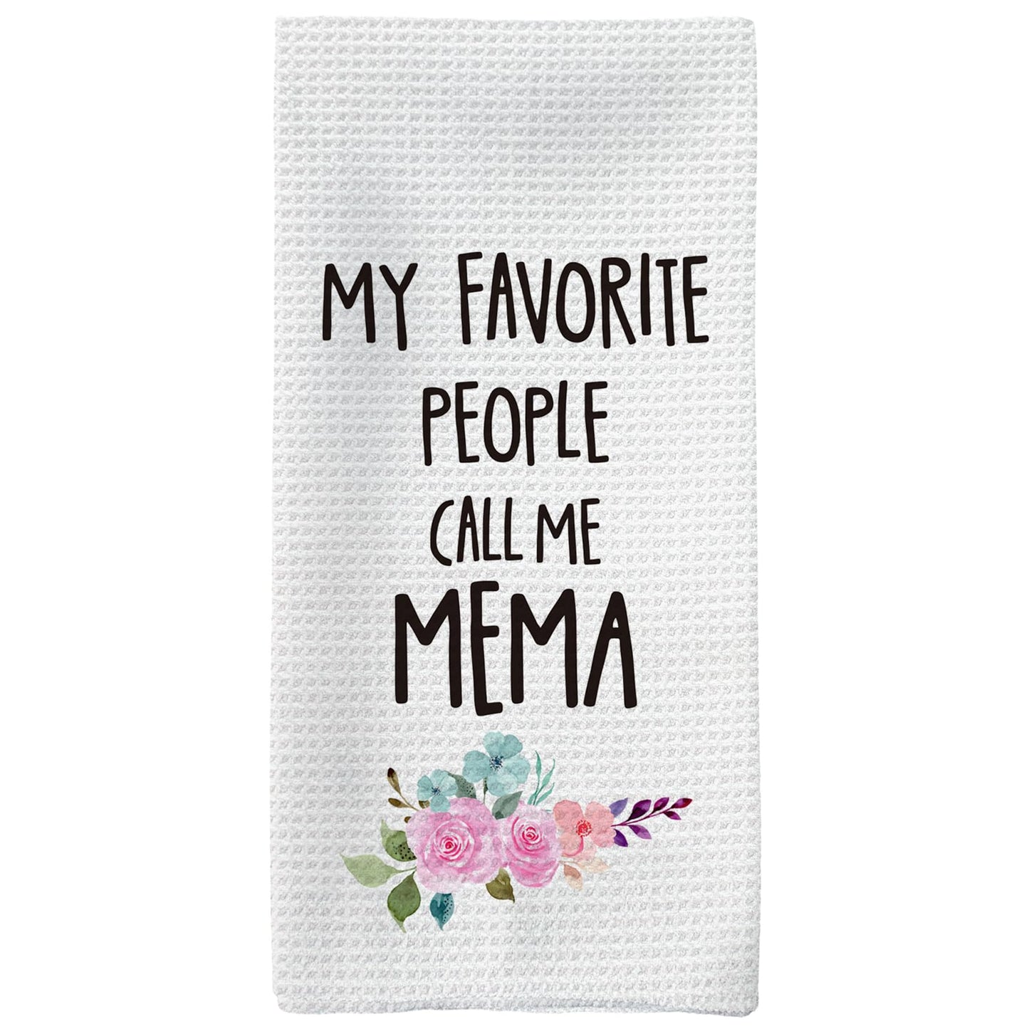 Mema Gifts Kitchen Towels, Gifts for Mema Hand Towels, MemaGrandma Christmas Dish Towels TeaTowels for Kitchen, MemaGrandmaGifts from Grandkids, 16x24inch