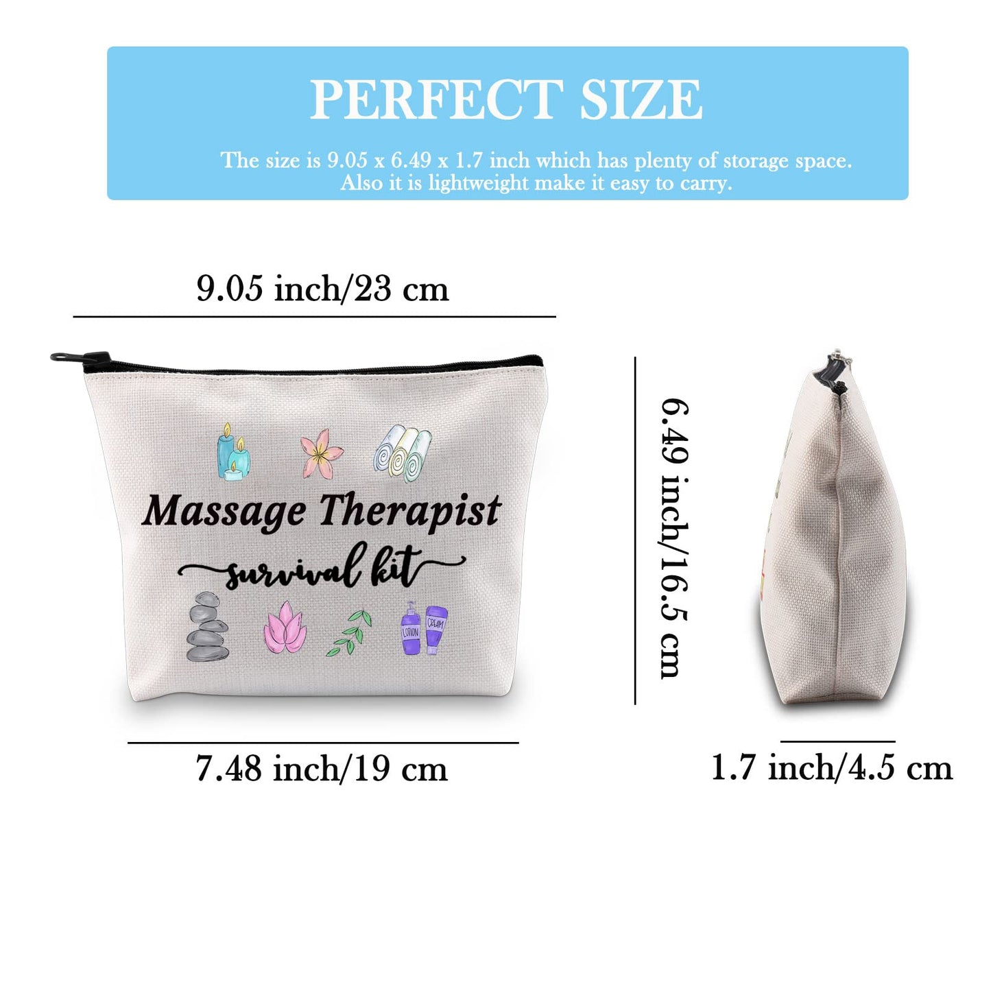GJTIM Massage Therapy Graduation Gift Massage Therapist Survival Kit Zipper Pouch Makeup Bag (Survival Kit Massage Therapist bag)