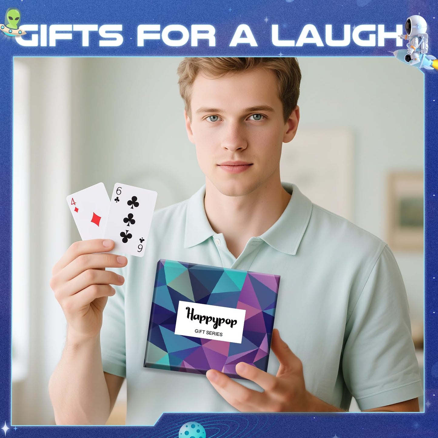 HAPPYPOP Funny Socks for Men - American Flag Optometry Golf Bowling Medical Teeth Gifts
