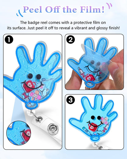 Plifal Phlebotomist Badge Reel Holder Clip - Blood Phlebotomy Retractable ID Name Card Badge Reel with Charm Alligator Clip, Nurse Nursing Office Medical Worker Student Shaker Accessories Gifts