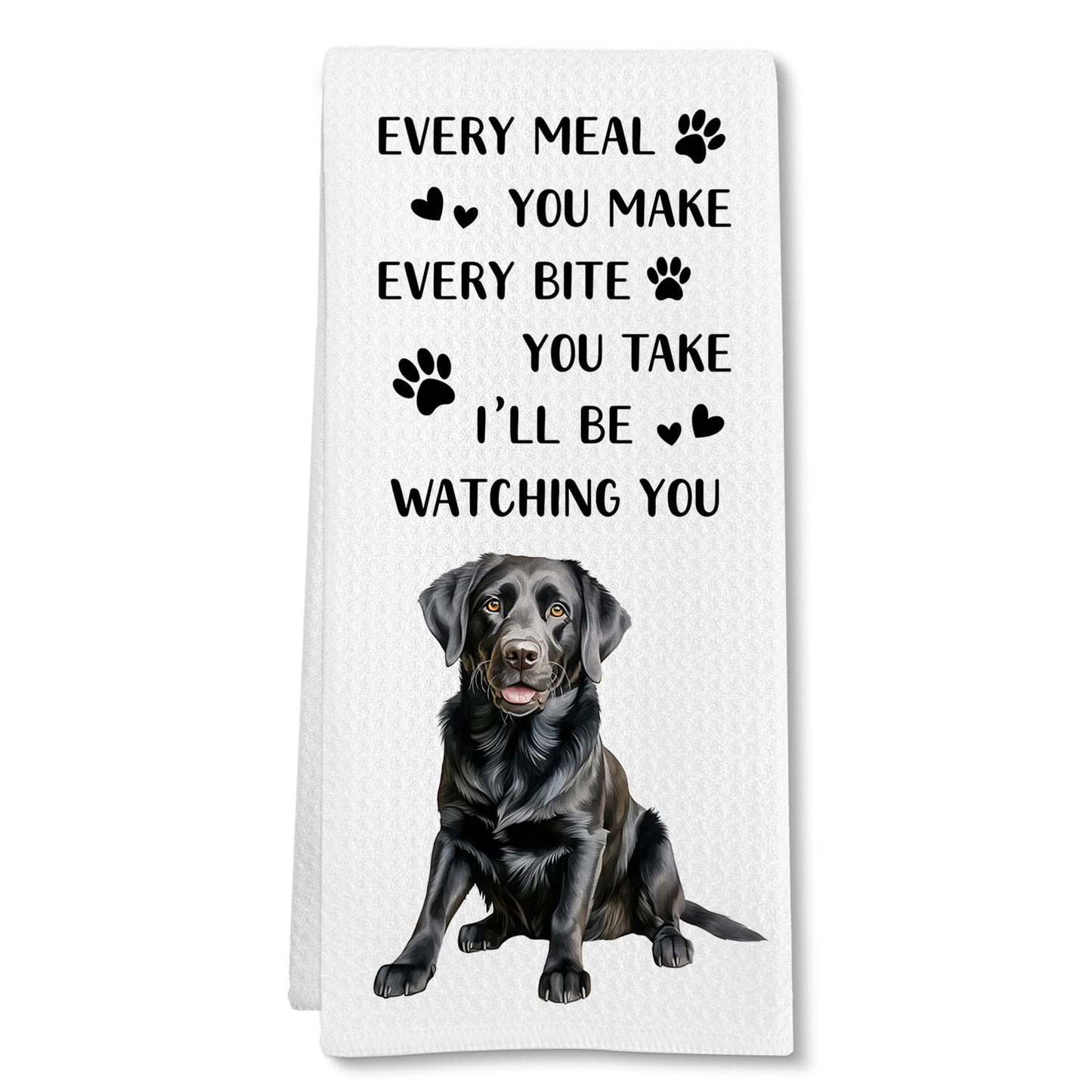 Black Lab Gifts Dog Kitchen Towels, Labrador Retriever Gifts Hand Towel, Funny Every Meal You Make Decorative Tea Dish Towels for Kitchens, Black Labrador Retriever Dog Kitchen Decor, 16x24in